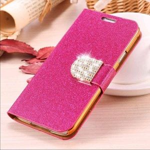 Leather Glitter Wallet Case iPhone 7 / iPhone 8